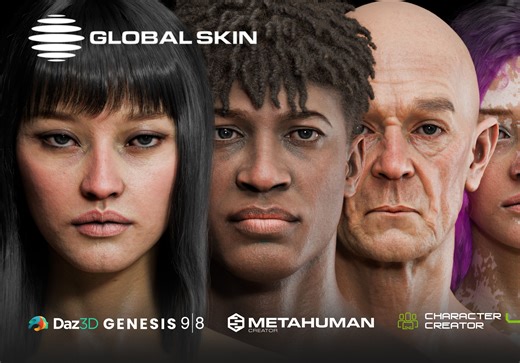 Blender一键生成真实人物皮肤，Globalskin – Ultimate Skin Shader，支持3.5-4.2