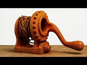 Rusty Old Hand Crank Winch... Restoration Miracle!