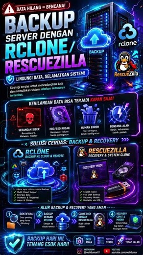 💾 BACKUP SERVER DENGAN RCLONE & RESCUEZILLA #backup #rescuezilla #rclone #short #server