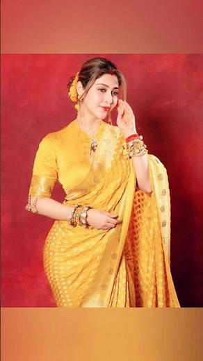 💛 Sonarika Bhadoriya sets hearts on fire in a yellow saree — grace & goddess energy in one frame #yt