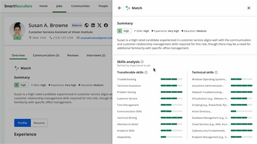 Winston doesn’t just match resumes, it understands them. Our newest advanced matching feature helps recruiters find the right people, even for those hard-to-fill roles. It knows when “managed a warehouse for 5 years” means leadership, logistics, and operations, no extra keywords required. That’s the power of AI that thinks like a recruiter. Less admin. Better matches. More time for what really matters: people. See Winston in action → https://www.smartrecruiters.com/recruiting-software/talent-mat