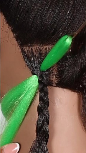 EASY braiding hack for beginners 🔥 (how to add extensions) #braids #braidtutorial #indybindy