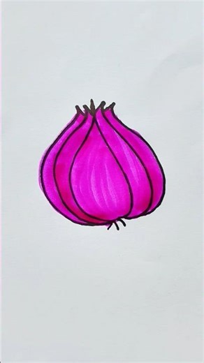 Onion 🧅 Drawing for kids #onion #drawing #shortvideo #viralvideo #shortsart #viral #trending