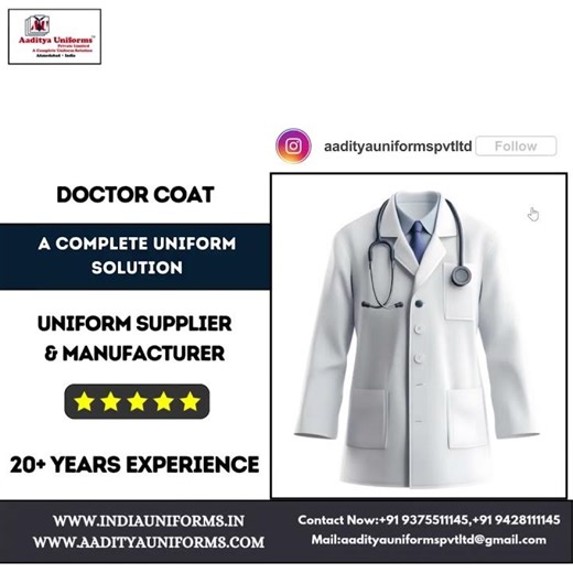 Doctor Coat Available At Aaditya Uniforms