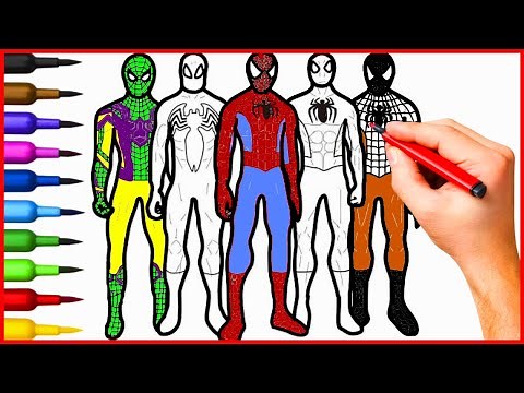 Spider Man Coloring Pages Compilation Spiderman Painting Video
