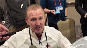 Chiefs DC Steve Spagnuolo talks at Super Bowl LIX