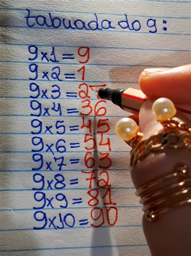 tabuada do 9 usando truque #professor #matematics #matematica #maths #estudos📚