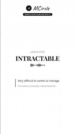 Learn English: What is Intractable? | Vocabulary Shorts