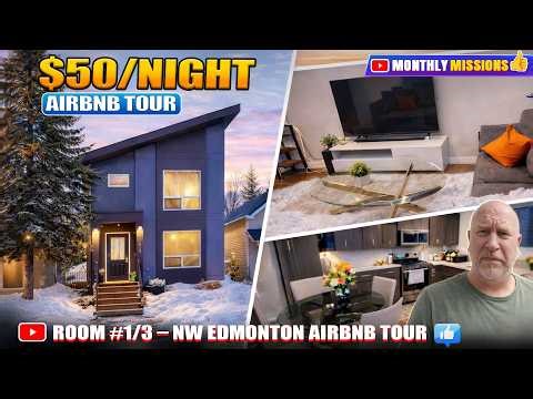 Room #1/3 – $50/Night Airbnb Tour in NW Edmonton 🇨🇦 🏠 #airbnb #edmonton #tour #travel #roomtour