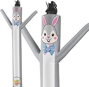 LookOurWay Air Dancers Inflatable Tube Man Attachment - 10 Feet Tall Wacky Waving Inflatable Dancing Tube Guy for Business Promotion - Blower Not Included - Easter Bunny Themed