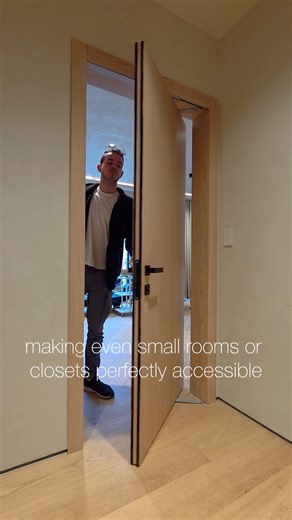 This Door Swings AND Slides (Saves 50% Space)