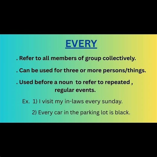 EACH vs EVERY 😀 Simple & Clear🎯 #education #english #grammar