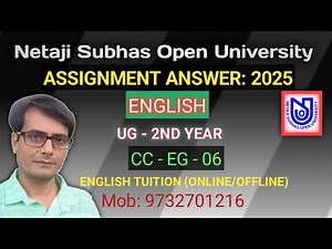 CC- EG- 06 // NSOU UG ENG (2ND YR) ASSIGNMENT ANSWER
