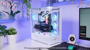 iBUYPOWER Element White Gaming PC Desktop Computer AMD Ryzen 7 7800X3D CPU, NVIDIA GeForce RTX 5070Ti 16GB GPU, 32GB DDR5 RGB 5200MHz RAM, 1TB NVMe SSD, Windows 11 Home, Keyboard, Mouse - EWA7N57T01
