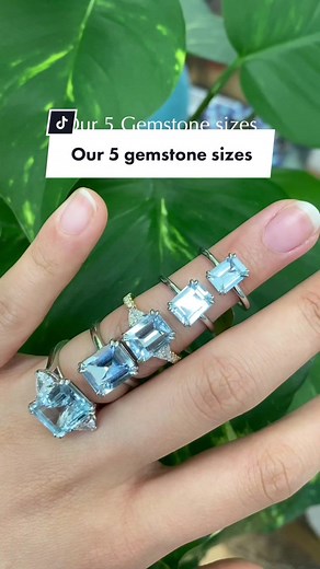 Choose Your Ideal Size in Emerald Cut Aquamarine Rings