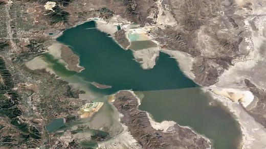 Time lapse shows Utah's Great Salt Lake water levels reaching all time lows