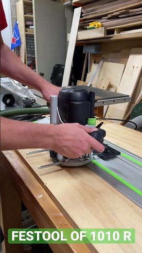 Easily Attach Router to Guide Rail - Festool OF 1010 R #shorts #woodworking #router