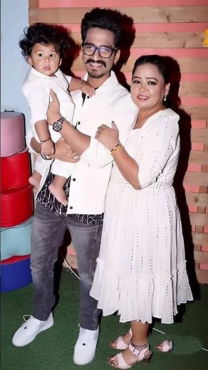 Bharti Singh with her husband Haarsh Limbachiyaa and Son #bhartisingh #shorts #ytshorts