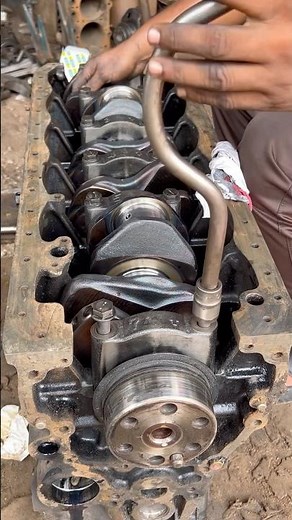 How Six Cylinder Diesel Engine Crankshaft Fix #skills #engine #restoration #shorts