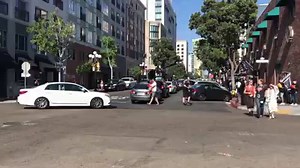 10K views · 31 reactions | Downtown traffic is no joke during Comic-Con! Pedestrians, scooters, bikes and cars are navigating those four-way stops. | 10News – ABC San Diego KGTV | Facebook