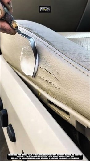 Repairing cracked leather upholstery using Work Tool Leather Filler #tool #worktool