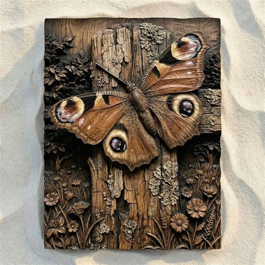 Peacock Butterfly CNC STL File, 3D Relief CNC Router File, Wood Carving Animal 3D Printing Model, Wildlife Wall Art, Rustic Cabin Decor - Etsy