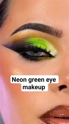 Neon green eye makeup #shortsviral #softglamlook #eyemakeup #shorts