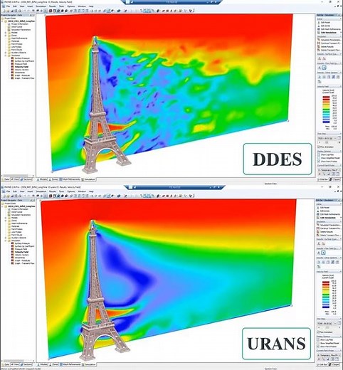 KB 001886 | Transient Turbulence Models on Eiffel Tower: URANS or DDES?