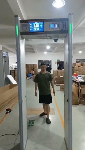 Walk through metal detector with camera and monitor