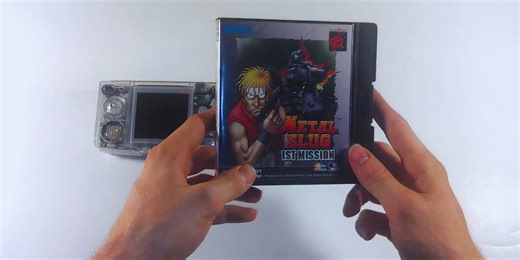 Playing Metal Slug: 1st Mission on the Neo Geo Pocket Color