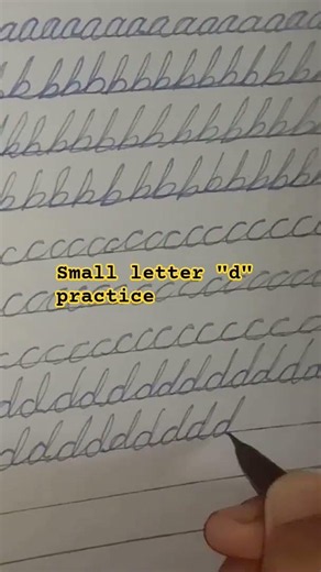 small letter "d" practice in cursive #handwriting # cursive writing #lettering