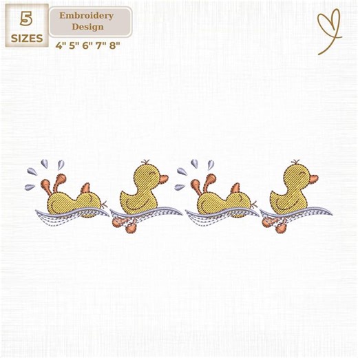 Ducks Swimming Machine Embroidery File, Mom Baby Duck Digital, Instant Download - Etsy