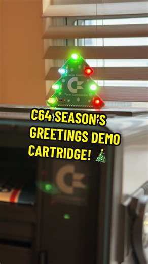 Season’s Greetings From Commodore: Classic Christmas demo on a festive cartridge by Yannick Heneault. Trying it out on a Commodore SX-64 circa 1984! #retrocomputer #programming #coding #80s #nostalgia #asmr #christmas