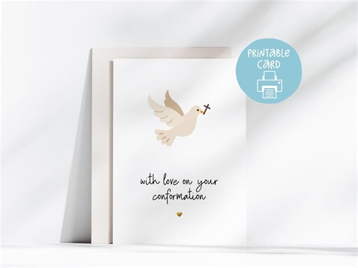 Confirmation Card Printable, Modern Confirmation Gift for Him or Her, Minimalist Religious Greeting Card, With Love on Your Confirmation - Etsy