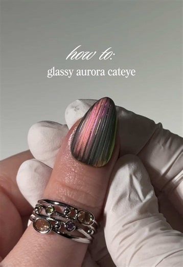Glassy Aurora Chrome Cat Eye Nail Designs Tutorial