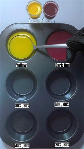 Yellow + Dark Red Color mixing ❤️ #colormixing #relaxing