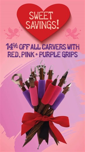 DiamondCore Tools on Instagram: "❤️‍🔥 Hot Deals for Valentine’s Day! ❤️‍🔥 Share the love of pottery with sweet savings from DiamondCore Tools! Now, through Sunday, Feb. 15, take 14% off carving tools with red, pink, or purple grips. These grips help save hands from fatigue during longer work sessions, and now they’ll save you cash! Best of all: No code needed. Discount is automatic at checkout. Choose from the following tools: Classic Carvers: P4V, P5, P6L, P6R, P8S, P8V, P10, P11XW, P16, P19,