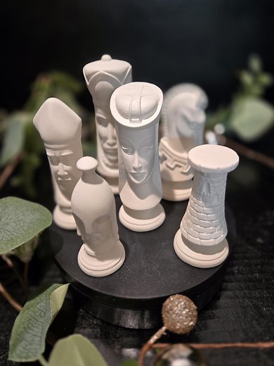 Ceramic Bisque 32 Pc. Medieval Chess Set With 32 Felt Pads That Can Be Applied When Completed- Ready to Paint. - Etsy