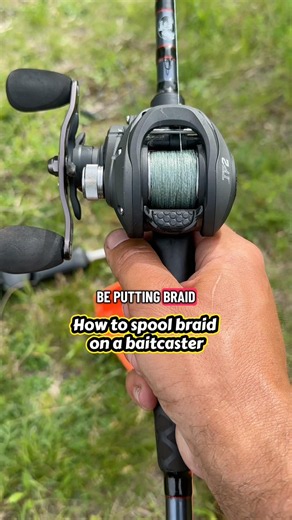 How to put braid on a baitcaster 🎣 #fishinglife #fishingvideo #fishingtips #baitcaster