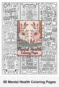 50 Mental Health Coloring Pages for Adults | Motivational & Mindfulness Printable Coloring Sheets With Commercial Use • Instant Download PDF - Etsy