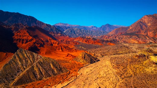 Colorful mountain landscape under clear sky