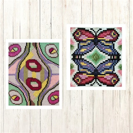 Abstract Butterfly Cross Stitch Pattern Set (PDF Download) - Etsy