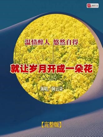 阿云朵演唱《就让岁月开成一朵花》 这是一首治愈系抒情佳作，编曲简约素雅，旋律温柔绵长，歌词以烟火晚风寄意人生，淡泊又走心。声线温润纯净、唱腔舒缓内敛，不炫技不煽情，以诉说式唱法，把半生风雨、随遇而安的从容娓娓道来。曲风恬淡治愈，句句皆是岁月感悟，静心细听，温柔治愈，安抚人心。#热门音乐#音乐分享#好歌推荐#上热门