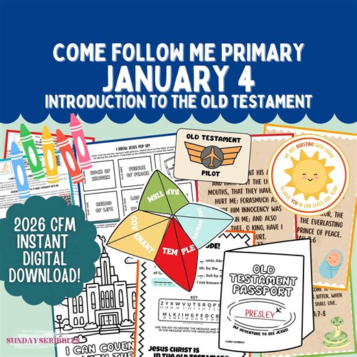 Primary January 4 2026 Lesson Plan LDS Come Follow Me 2026 the Old Testament Jehovah Printable Primary Ideas - Etsy
