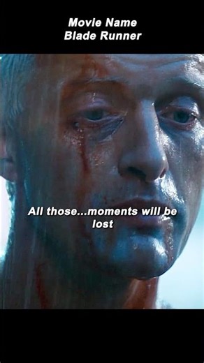 “Like Tears in Rain” — Replicant Roy Batty‘s 50-Second Ultimate Monologue 🕊️💧 Blade Runner #shorts