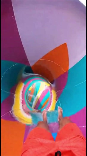 POV: Dropping Into a Giant Funnel Water Slide