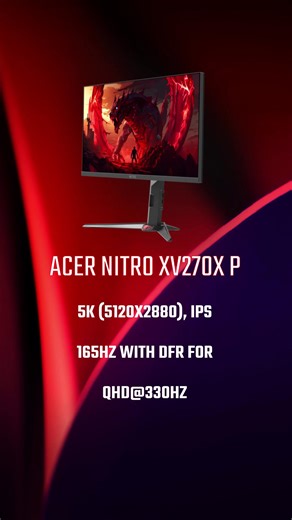 The NEW Acer Nitro XV270X P monitor combines stunning 5K resolution with high refresh rates. Ready to dominate intense gaming sessions and power through those creative projects 😈#AcerNewProduct | Acer India