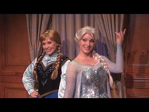 FROZEN Anna & Elsa Meet & Greet FIRST LOOK in the Magic Kingdom
