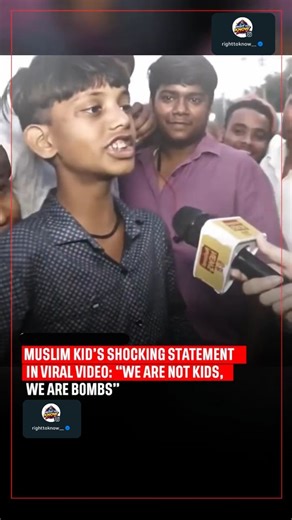 A disturbing video has gone viral showing a young Muslim boy making radical statements, claiming “We are not kids, we are bombs.” The clip has sparked massive outrage online, with people expressing concern over growing radicalisation among children. [Muslim kid video, radical statement, viral video, child extremism, religious mindset, Lucknow, Kanpur, Varanasi, Prayagraj, Ghaziabad, Noida, Agra, Meerut, Aligarh, Bareilly, Gorakhpur] #Lucknow #Kanpur #Varanasi #Prayagraj #Ghaziabad #Noida #Agra #