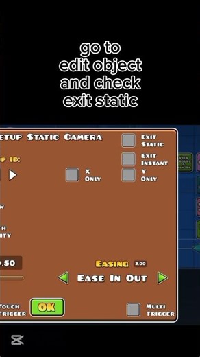 how to use static camera trigger #geometrydash